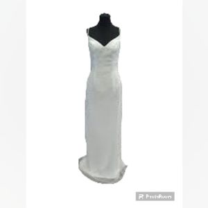 Forever Yours Beaded Accent Slim Fit Spaghetti Strap Wedding Dress zz 2